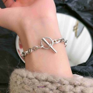 Merkontwerper H Home Bracables Online Shop 925 Sterling Silver Ot Buckle Pig Pig Nose Bracelet Vrouw Trendy Small en Popular Hip Hop Jump Di Internet R With Gift Box