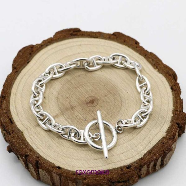 Design de marque H Bracelets à domicile Conception de boutique en ligne S925 STERLING SIRGE GEOMETRIC MINMINALM COURT CIRCLET BRACELET BIG PUNK Style Ornement avec boîte-cadeau