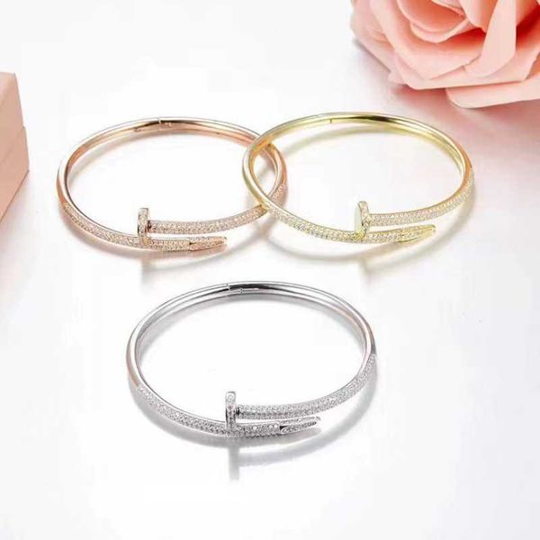 Marque Designer JXJ.s925 Sterling Silver Carter Nail Bracelet Femmes tempérament polyvalent léger luxe niche exquise tendance bijoux faits à la main avec logo