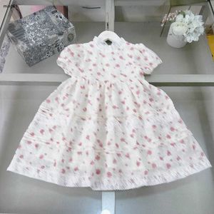 Merk designer kinderkleding meisjes jurken Geborduurd bloemontwerp kind rok kant Prinses jurk Maat 90-150 CM baby japon 24Mar
