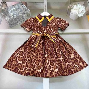 Merk designer kinderkleding meisjes jurken Taille ontwerp rok Prinses jurk Maat 90-150 CM Sexy luipaard print baby japon 24Mar