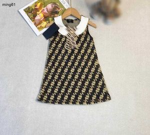 Merk designer kinderkleding meisjes jurken Puur katoen breien baby rok Prinses jurk Maat 90-150 CM kind japon 24Mar