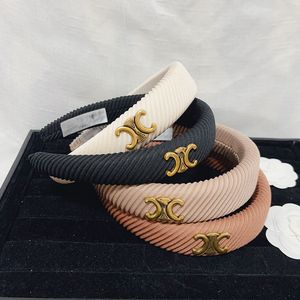 Diademas con estampado de letras de diseñador de marca para mujer, diademas gruesas de ala ancha, diademas de primavera, pañuelo para la cabeza, pañuelo de tela para la cabeza, moda urbana, regalo de Navidad