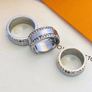 Bagues de styliste pour hommes et femmes, avec pierres latérales, pour Couples amoureux, bijoux en cristal brillant, Ring261B