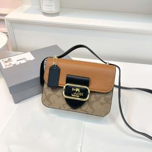 Brand Designer New C Bag féminin Morgan Small Square Box Sac Flip Old Flower Couleur Sac Underarm Sacle Single Crossbody Small Square Sac Factory Promotion