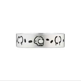 Anillo de diseñador de marca para mujeres anillos de amor unisex para hombres calavera de calavera de plata vintage g circlet homme bague bijoux joyería con caja