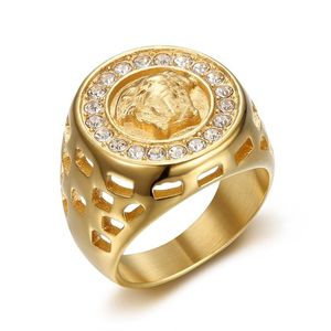 Bagues de marque Medusa Fan/F Family, bague en acier titane et diamant français pour hommes et femmes