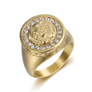 Bagues de créateurs de marque Famille Medusa Fan / Famille F Bagues de promesse en diamant français pour couples Bague en acier titane pour hommes et femmes bagues de naissance