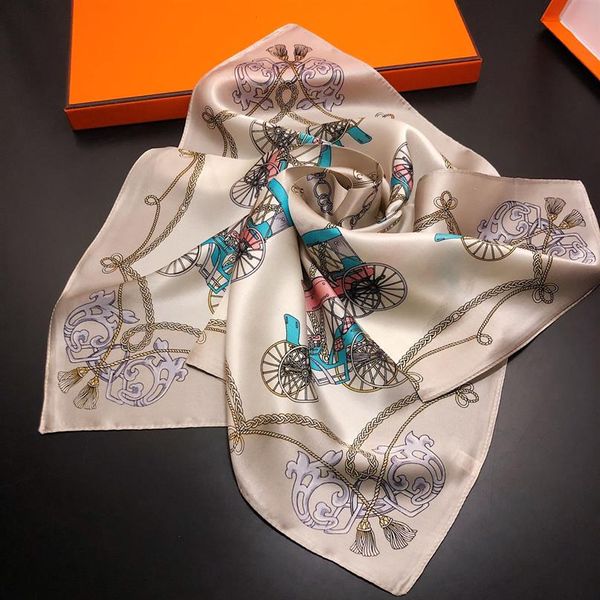 Foulards de créateur de marque 50cm 50cm feuilles éléphant nom de famille vent 100% soie professionnel petit foulard carré219t