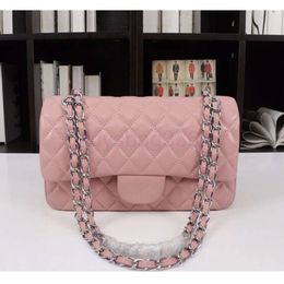 Diseñador de marca Bolso de hombro Bolso de cadena plateada Solapa de embrague Bolsas de asas de la más alta calidad Cartera Monedero de terciopelo Letras dobles Cerrojo Cintura Rayas cuadradas Bolso de lujo para mujer