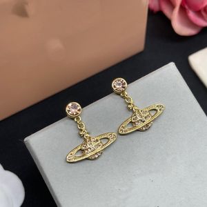 Brands de créateurs de boucles d'oreilles de mode Fashion Femmes bijoux Viviane Westwood Jewelry Planet Earting Metal Pearl Saturn Gold Earge Cjeweler Woman Orecchini