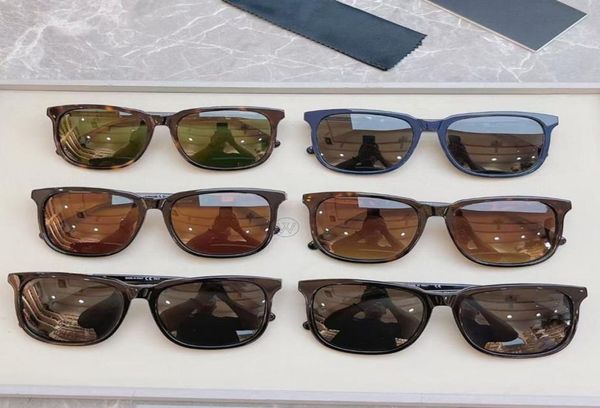 Lunettes de soleil de créateur de marque hommes Femmes Eyeglass Ploaris Brown Black Green Lens Plank Glank Big Square Frame Retro Sun Glasses MB09985801