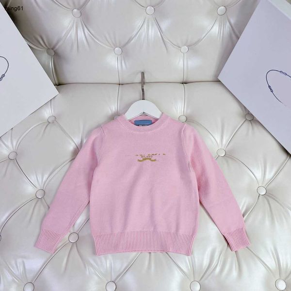 Pull de marque pour enfants Logo doré imprimé Pull tricoté pour garçon fille Taille 90-150 CM Enfant à manches longues Top en tricot Sep20