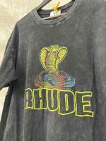 Brand Designer T-shirt vintage à manches courtes Rhude Cobra Tee Men Femmes de haute qualité Golden Elapoid Graphic T-shirt Oversize O-Neck 3025 High Quality