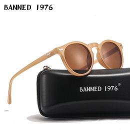 Diseñador de la marca Mujeres Hombres Gafas de sol polarizadas Lente redonda vintage Gafas de sol de conducción fresca UV400 Oculos Ojos de gato Sombras para niñas 240322