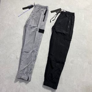 brand designers pants Stone metal nylon pocket embroidered badge casual trousers thin reflective Island pants Size M-2XL