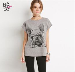 Brand Designersweet Women039s Tshirt Cartoon Tops intéressant French Bulldog Print Tshirt Easy Brand T-shirt Leisure AllM5575803
