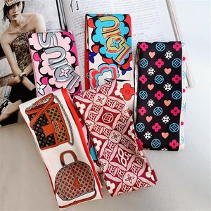 Marque Desinger Lettres Imprimer Bowknot Sacs Foulards Accessoires Soie Poignée Gants Wraps Silencieux Portefeuille Bourse Sac À Main Femmes Sac Pari317T