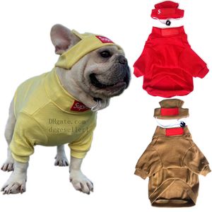 Merk Dog Apparel Designer Dogs Kleding met hoeden Adempuppy Shirts Hoge kraag Lange mouw Elastische Pet Bodem Shirt Loungewear voor Franse Bulldog XXL A441