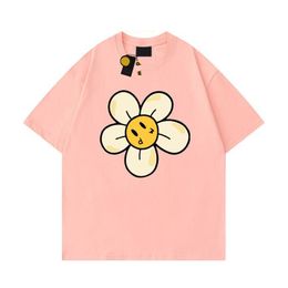 Brand Drawdre Shirt Designer Men's Face Face Summer Draw Haikyuu Women's Tee Tee Loose Tops Round Neck Drew Sweat à capuche Floral Small Yellow Face 4668