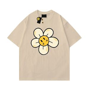 Brand Drawdre Shirt Designer Men's Face Summer Draw Haikyuu Women's Tee Tee Loose Tops Round Neck Drew Sweat à capuche Floral Small Yellow Face 4687