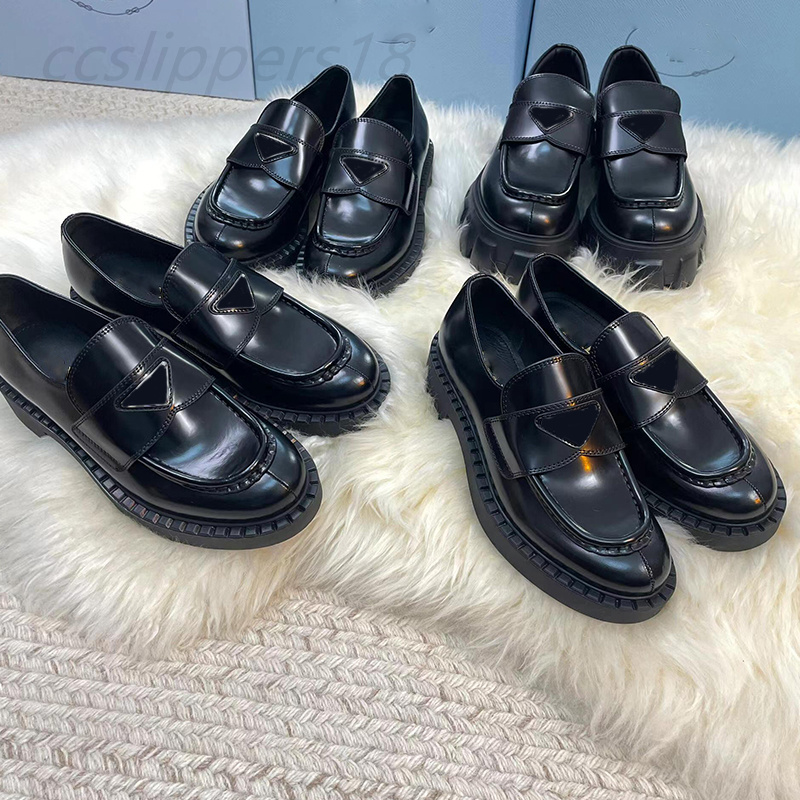 Marka Elbise Ayakkabı Kalın Alt Dişli Üçgen P Loafers Black Cloudbust Gerçek Deri Ayakkabı Artırma Platform Spor Ayakkabıları Moda Günlük Ayakkabıları