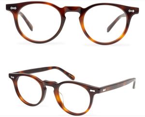 Merk Brillen Frames Ronde Myopia Bril Retro Lezing Frames Mannen Vrouwen True Vintage Revival Acetate Optical Frame Eyewear met duidelijke lens