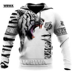 Marca Moda Otoño León Sudaderas con capucha Piel de tigre blanco 3D Todo impreso Sudadera para hombre Unisex Zip Jersey Chaqueta casual 220811