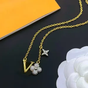 Merk Mode Klassieke Vrouw Ketting ontwerper Dame gouden Diamanten Ketting Party Bruiloft Sieraden