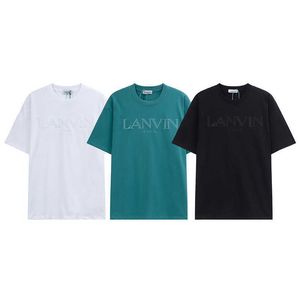 Brand Fashion Lanvin Langfan Produit Hommes et femmes T-shirt de broderie Simple Casual Casual Sports Batch