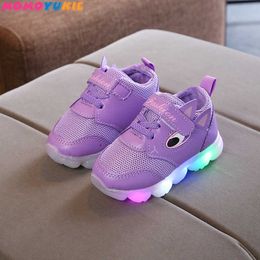 Marque de mode LED enfants baskets pour garçons filles chaussures s été/automne rougeoyant Cool décontracté bébé enfants chaussures 210713