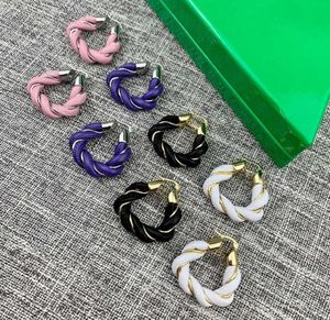 Brand Fashion Party Bijoux Femmes Gold Couleur Big Boucles d'oreilles en cuir rose Rose Black blanc Round Round Design Boucles d'oreilles7369086