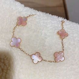 Bracelera de cuatro hojas de moda Bracelet v de oro en espesas de joyas de joyas seiko de 18k rosa en espesas con logotipo