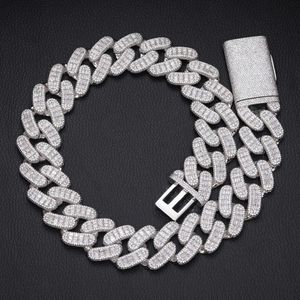 Marca de moda mujer Big Guy 28 mm Baguette Moissanite Cadena de eslabones cubanos Plata de ley 925 Vvs Lab Diamond Iced Out Hip Hop Jewelry Necklace