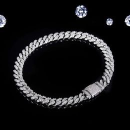 Marque de mode femme Rinntin Smb07 personnalisé Vvs Baguette Moissanite diamant Hip Hop rappeur épais 16mm 20mm 925 argent chaîne à maillons cubains Bracelet homme