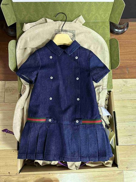 Robes de marque pour filles, jupe en tissu denim bleu, robe de princesse, taille 100-150 CM, vêtements de marque pour enfants, redingote pour bébé 24 mars