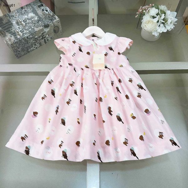 Brand Girls Partydress Kids Diseñador Diseño de color rosa claro Falda de bebé Tamaño 100-160 cm Patrones de animales Vestido de princesa 24 abril