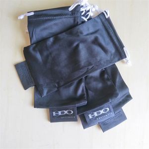 Bolsa de gafas de marca, accesorios para gafas deportivas, bolsa de gafas de sol de tela suave, Color negro, letra blanca, MOQ = 50 Uds.