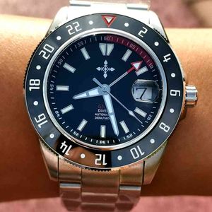 Merk GMT horloge automatische mechanische polshorloges sport 200m duiker horloges heren 42 mm roestvrij staal lichtgevend saffierglas
