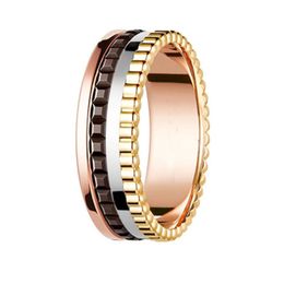 Marque or diamant fendu couleur acier inoxydable mariage concepteur Couple bijoux amour bague femmes cadeau fiançailles Sier anneaux