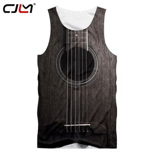 Merk gitaar kunst muziekinstrument zomer 3d full printing mode mode tanktop print hiphop stijl vest casual 220623