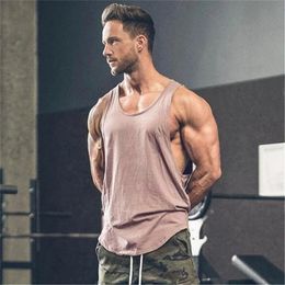 Brand Gym Clothing Men Bodybuilding and Fitness Stringer Tob Top Vest Sportswear Undershirt Muscle Worktout Singlets 240515