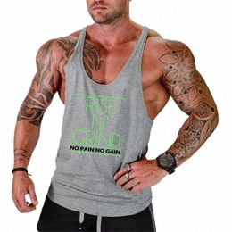 Marque Gym Vêtements Hommes Muscle Stringer Débardeur Canotta Bodybuilding Gilet Cott Y Retour Entraînement Sleevel Maillot 44n2 #