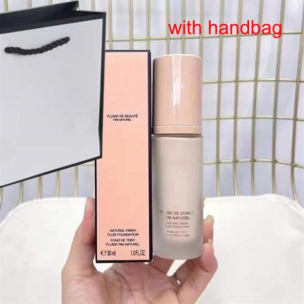 Brand hall Natural Finish Fluid Foundation Fluide de beaute base de maquillaje de 30 ml con bolso 110c# 120n# 2 colores239H