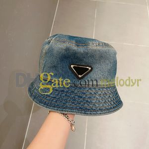 Brand Hat Badge Classic Bucket Hat Retro Denim Fisherman Hat Men des femmes Chapeaux de voyage de mode Jean Caps Casquette
