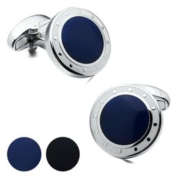 Merk Hawson Luxury Mens manchetknopen Blueblack Cuff Links Designer Franse shirt manchet voor marine CJ1911166723565