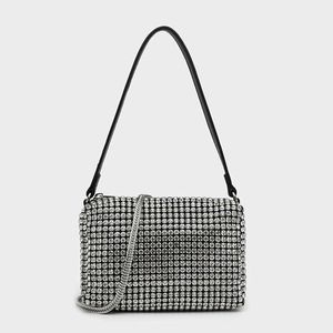 Marca Heiress Bolso de mano de malla de cristal Bolso de mujer Heiress Bolso de cadena de diamantes de imitación Lleno de cuero de diamante Bolso pequeño para llevar a mano Bolso de hombro de una sola heredera