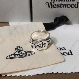 Brand High Version Westwoods Light Luxury Punk Style Neutral Neutral Men and Women Belt Buckle Letter Ring Nail