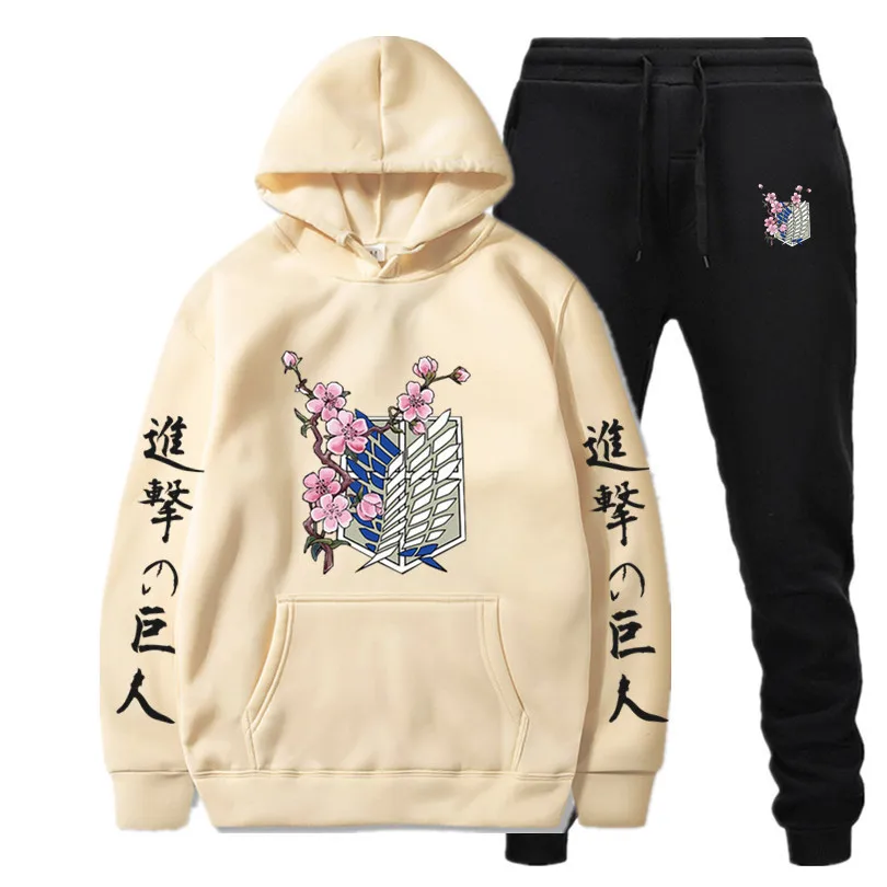 Brand Hoodies Pants Suit Japanese Sportswear Men Women Streetwear Sweatshirt Tracksuit Casual Sportsuits