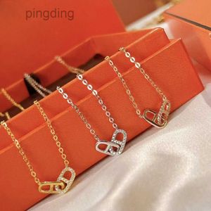 Merk Horseshoe Designer Hanger Kettingen voor vrouwen Goud glanzend Bling Crystal Diamond Link Chain Choker Letters ketting sieraden cadeau